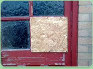 boarded up Evesham